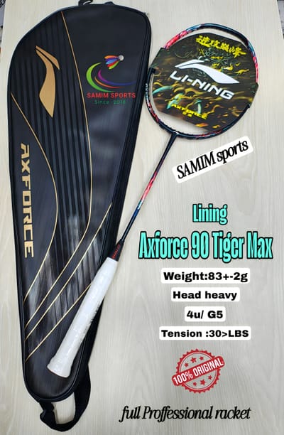 Lining Axforce 90 Tiger max Badminton Racket (4u Black orange)_img_0