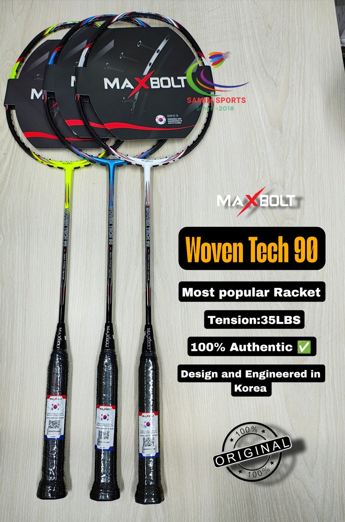 Maxbolt Woven Tech 90 Badminton Racket!4u