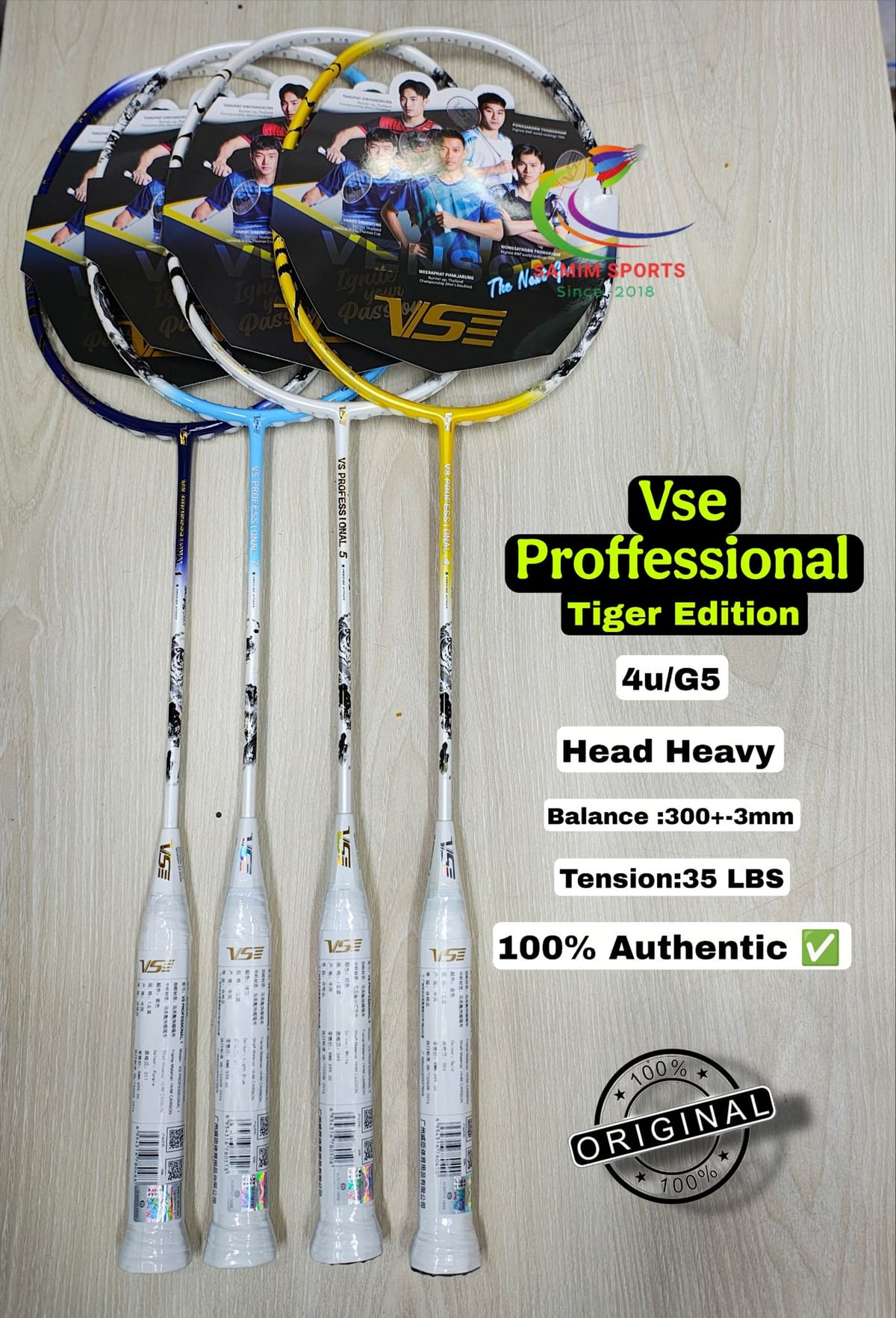 Vse Proffessional Tiger Edition Badminton Racket! Head Heavy 4u