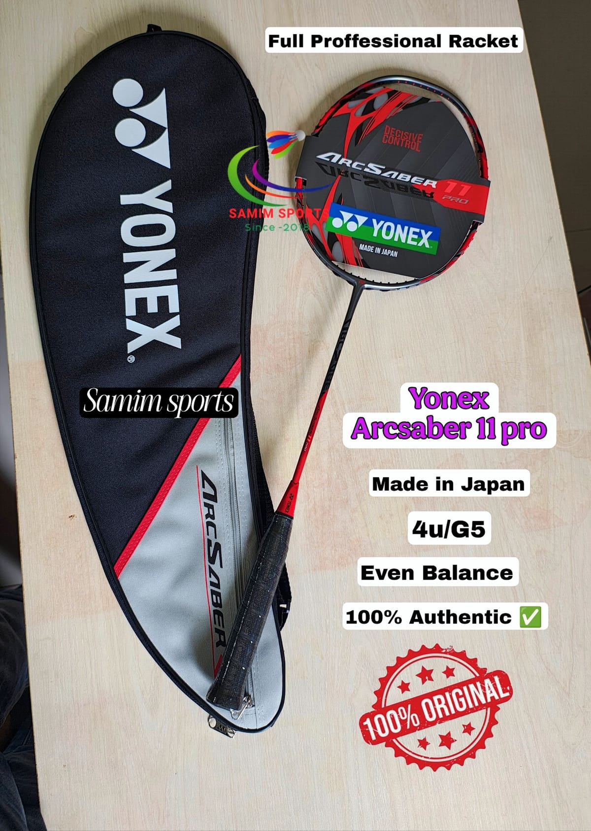 Yonex Arcsaber 11 pro Badminton Racket! Proffessional Racket 4u