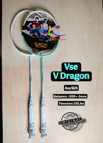 Vse V- Dragon Badminton Racket! White and pest Colour_img_0
