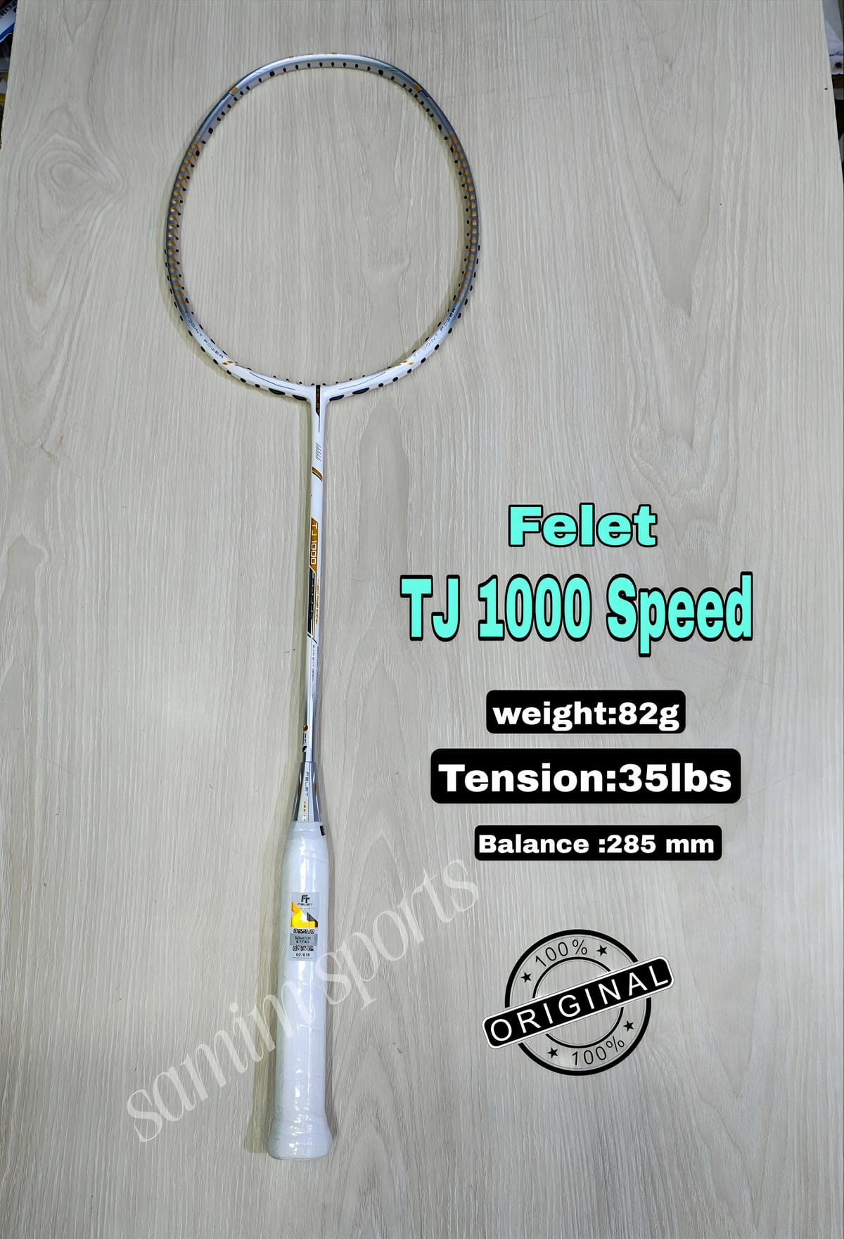 Felet Tj 1000 Speed Badminton Racket! white black Colour