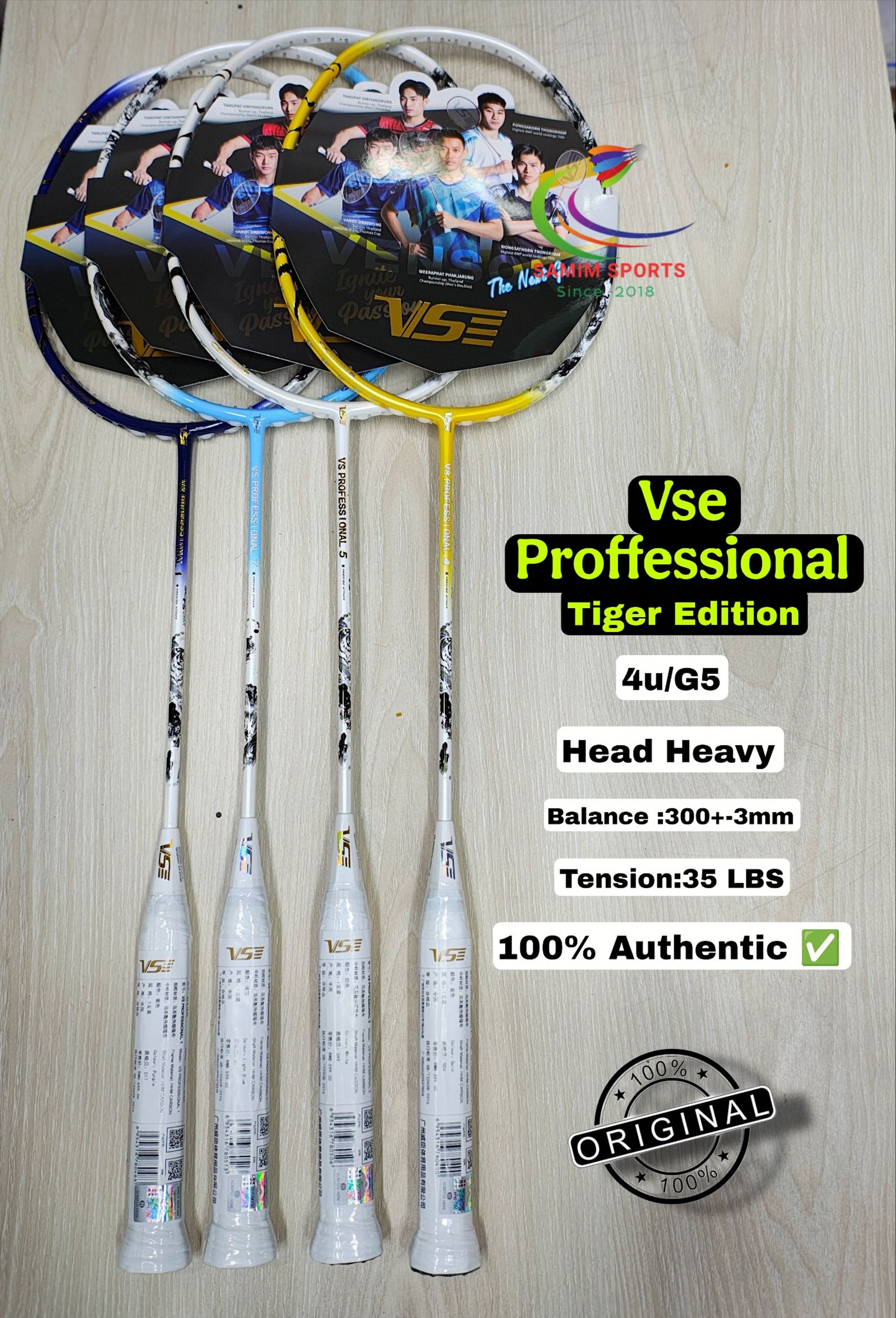 Vse Proffessional Tiger Edition Badminton Racket! Head Heavy 4u