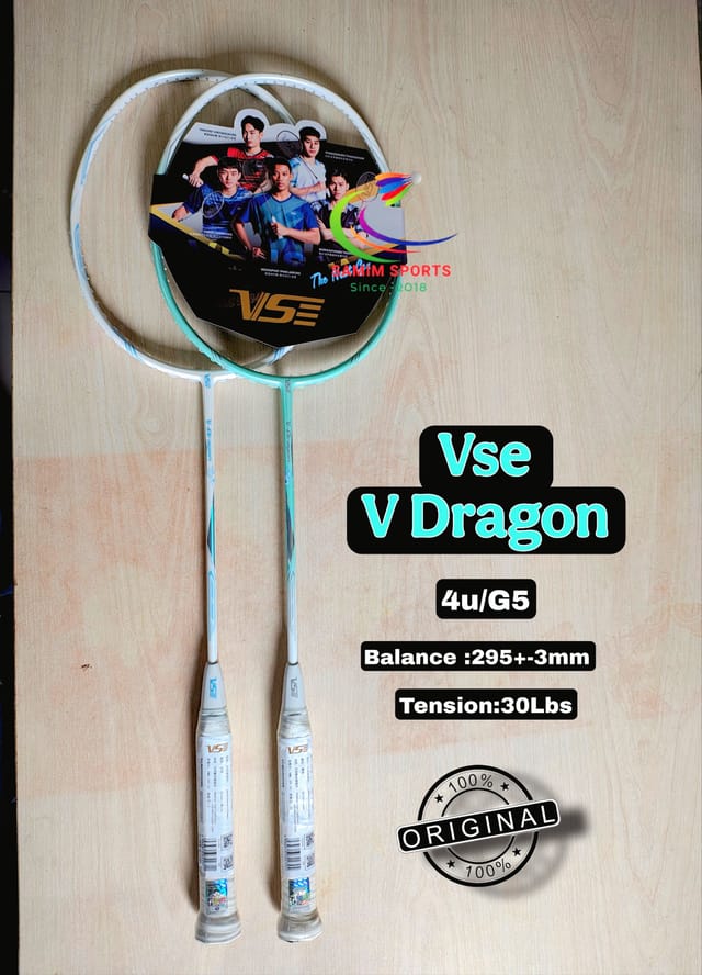 Vse V- Dragon Badminton Racket! White and pest Colour_img_0