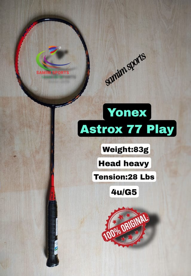 Yonex Astrox 77 Play Badminton Racket!  Red and Black_img_0