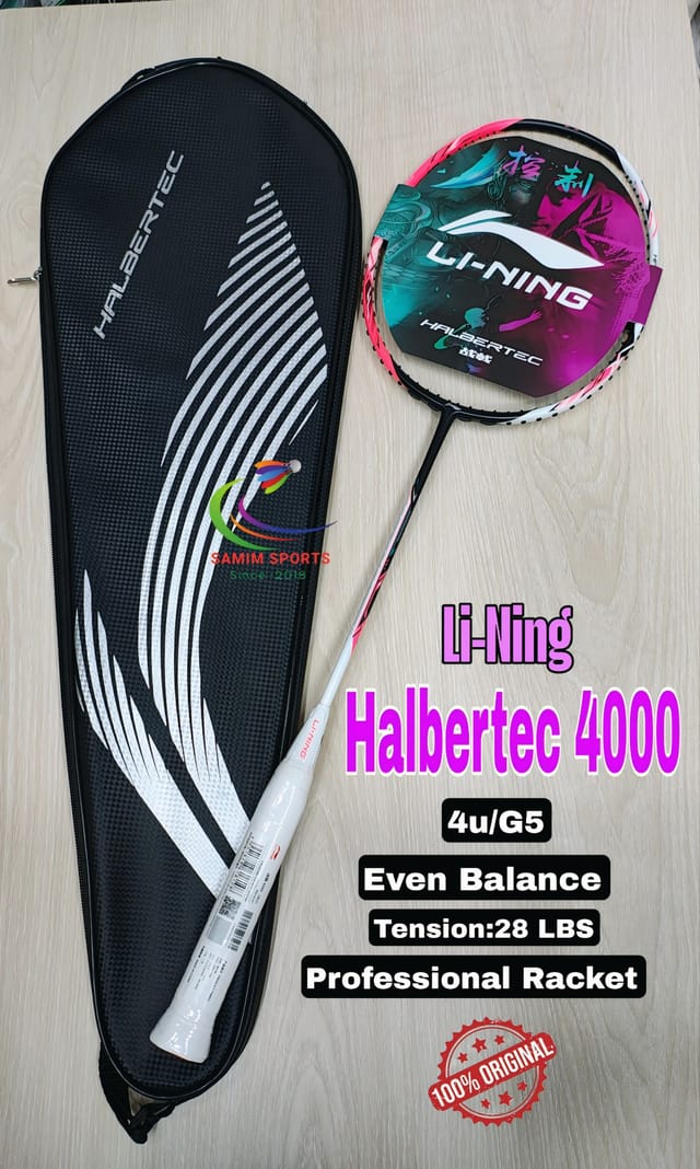Lining Halbertec4000 Badminton Racket.White Pink Colour_img_0