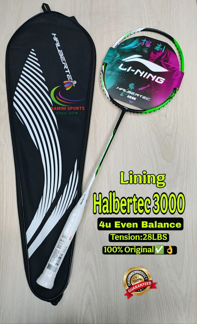 Li-Ning Halbertec3000 Badminton Racket (4u) white green colour_img_0